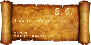 Brón Irén névjegykártya